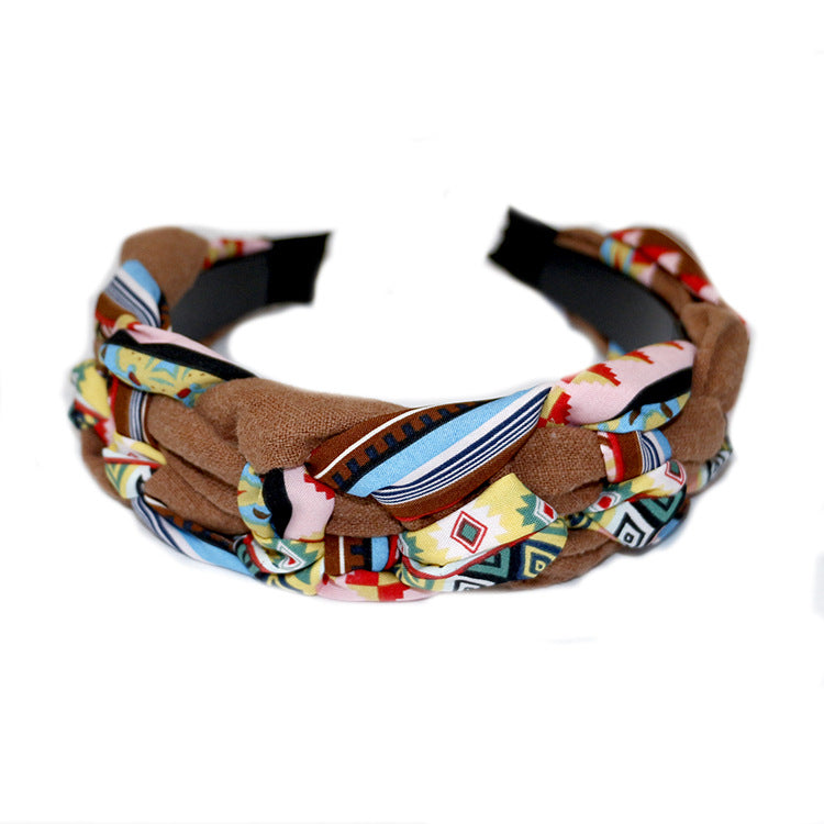 Wholesale Bohemian 3D Colorblock Fabric Headband